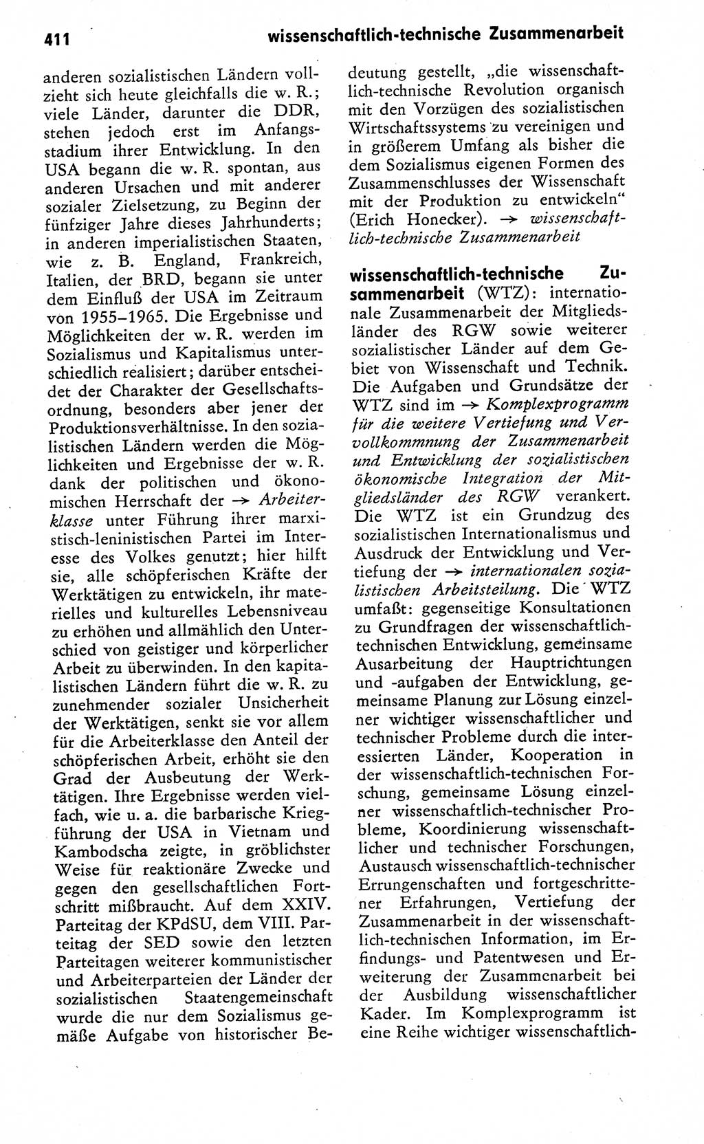 Wörterbuch zum sozialistischen Staat [Deutsche Demokratische Republik (DDR)] 1974, Seite 411 (Wb. soz. St. DDR 1974, S. 411)