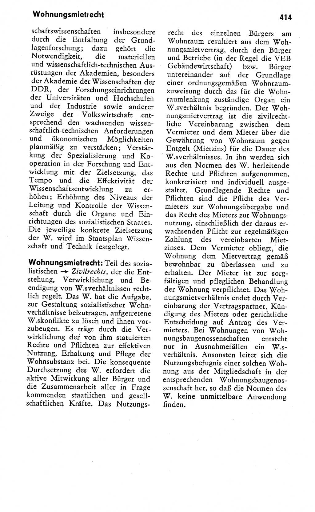 Wörterbuch zum sozialistischen Staat [Deutsche Demokratische Republik (DDR)] 1974, Seite 414 (Wb. soz. St. DDR 1974, S. 414)