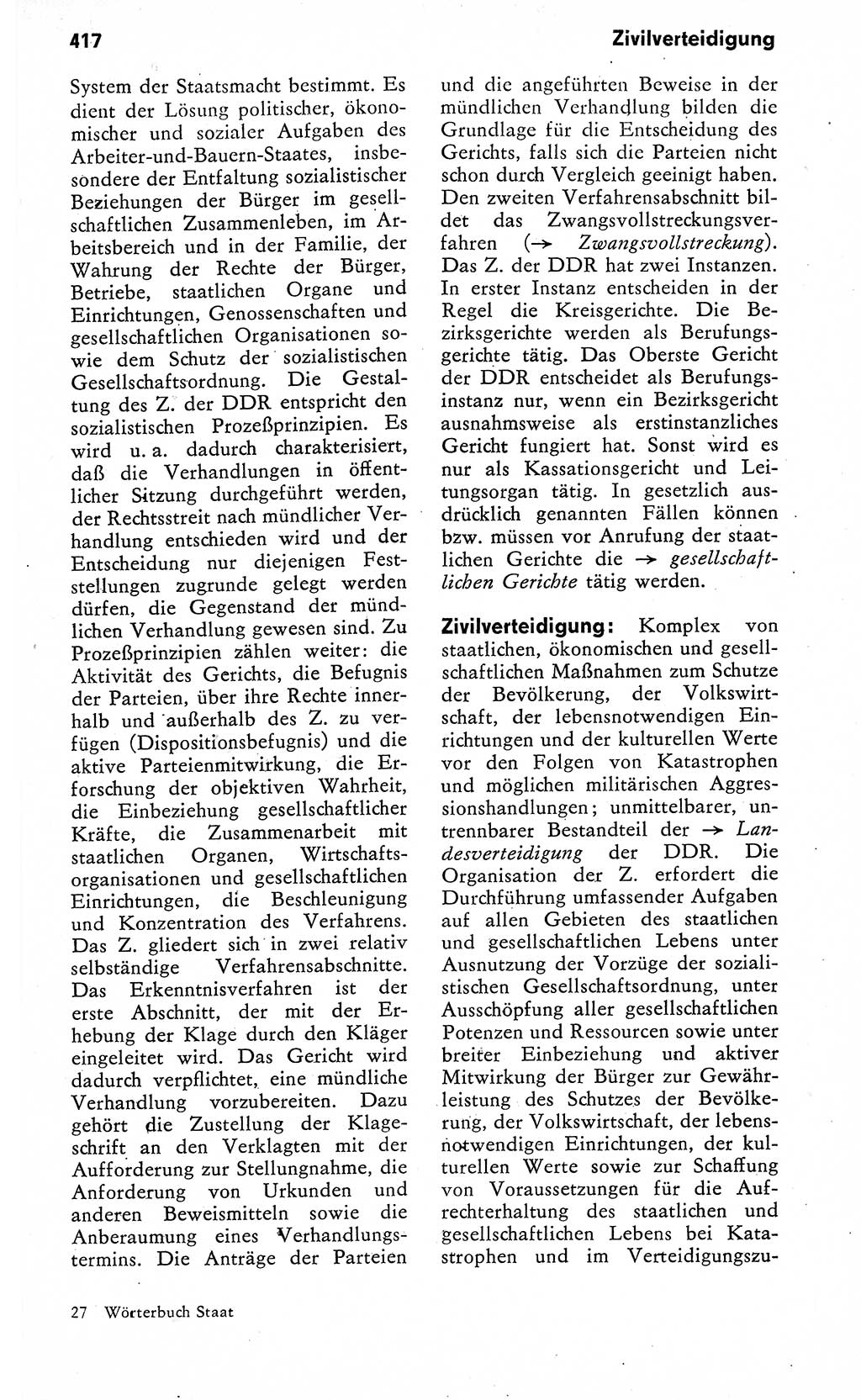 Wörterbuch zum sozialistischen Staat [Deutsche Demokratische Republik (DDR)] 1974, Seite 417 (Wb. soz. St. DDR 1974, S. 417)