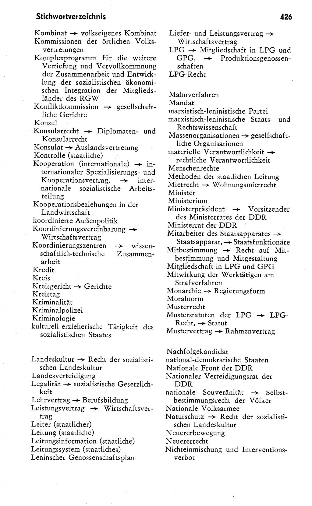 Wörterbuch zum sozialistischen Staat [Deutsche Demokratische Republik (DDR)] 1974, Seite 426 (Wb. soz. St. DDR 1974, S. 426)