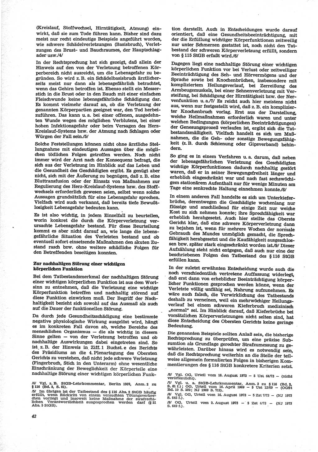 Neue Justiz (NJ), Zeitschrift für Recht und Rechtswissenschaft [Deutsche Demokratische Republik (DDR)], 28. Jahrgang 1974, Seite 42 (NJ DDR 1974, S. 42)