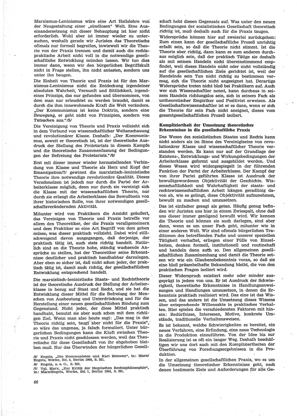 Neue Justiz (NJ), Zeitschrift für Recht und Rechtswissenschaft [Deutsche Demokratische Republik (DDR)], 28. Jahrgang 1974, Seite 66 (NJ DDR 1974, S. 66)