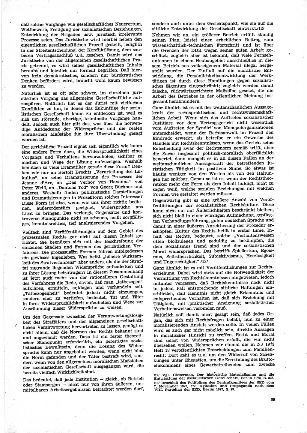 Neue Justiz (NJ), Zeitschrift für Recht und Rechtswissenschaft [Deutsche Demokratische Republik (DDR)], 28. Jahrgang 1974, Seite 69 (NJ DDR 1974, S. 69)