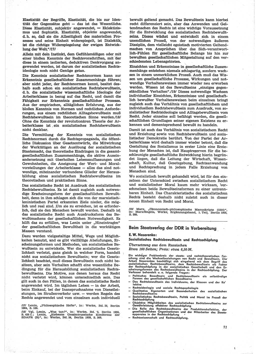 Neue Justiz (NJ), Zeitschrift für Recht und Rechtswissenschaft [Deutsche Demokratische Republik (DDR)], 28. Jahrgang 1974, Seite 71 (NJ DDR 1974, S. 71)