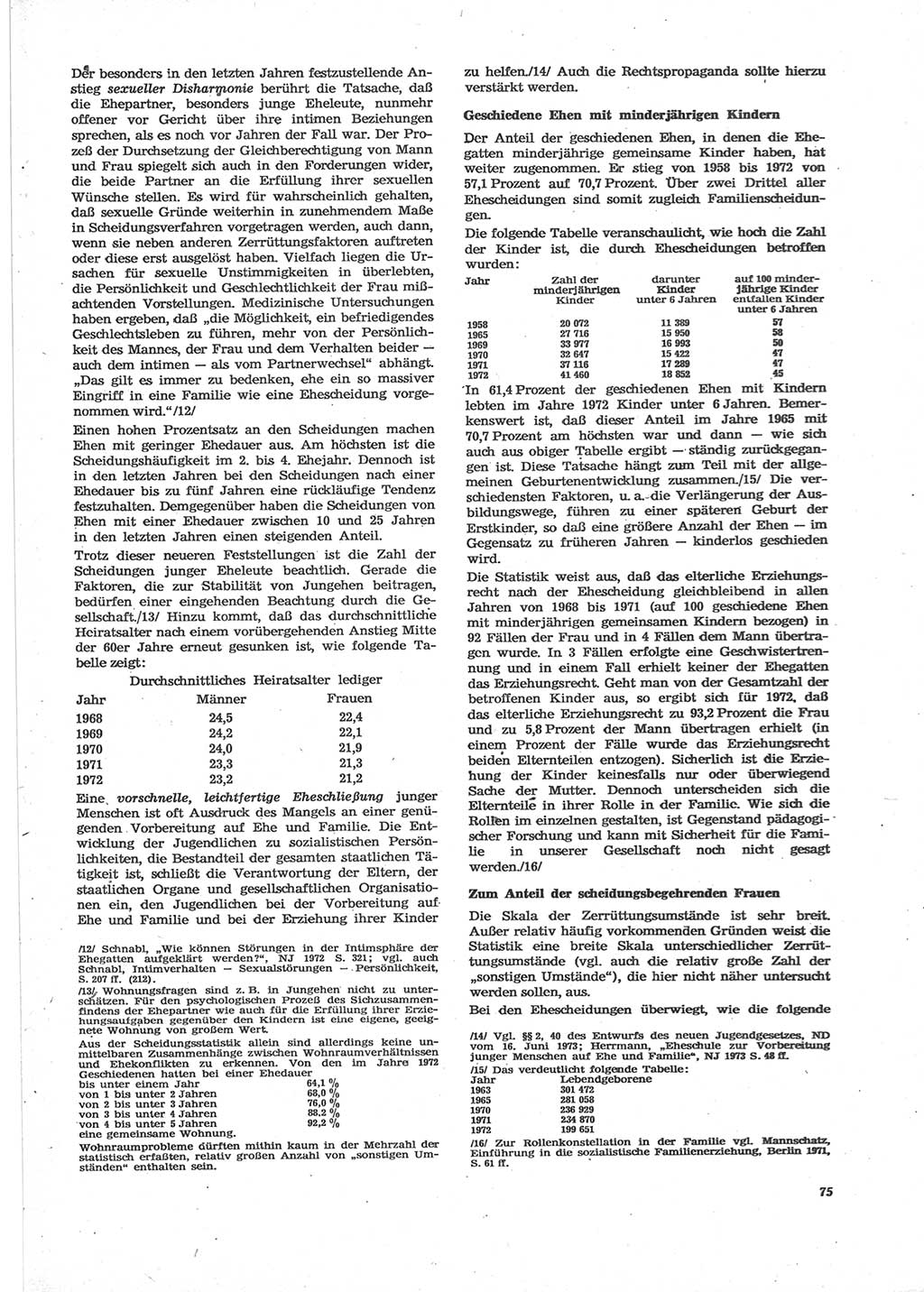 Neue Justiz (NJ), Zeitschrift für Recht und Rechtswissenschaft [Deutsche Demokratische Republik (DDR)], 28. Jahrgang 1974, Seite 75 (NJ DDR 1974, S. 75)