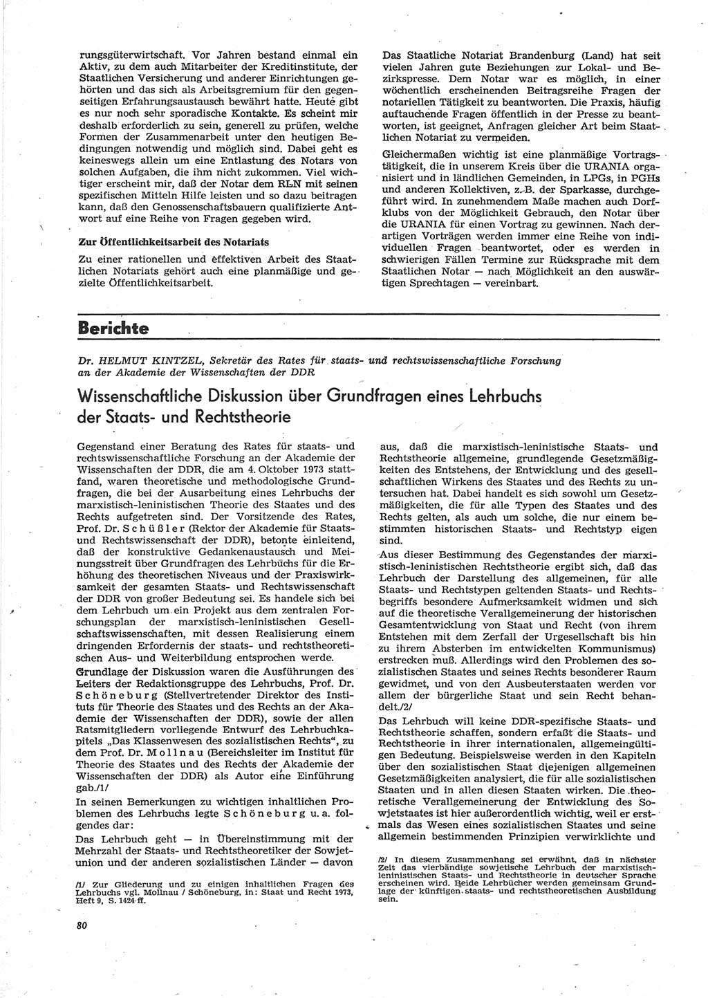 Neue Justiz (NJ), Zeitschrift für Recht und Rechtswissenschaft [Deutsche Demokratische Republik (DDR)], 28. Jahrgang 1974, Seite 80 (NJ DDR 1974, S. 80)