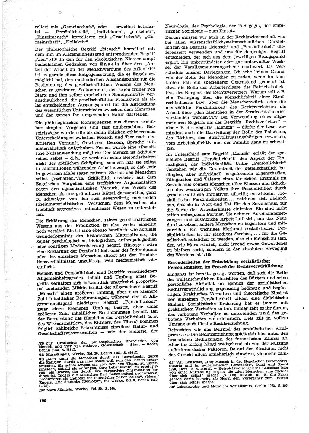 Neue Justiz (NJ), Zeitschrift für Recht und Rechtswissenschaft [Deutsche Demokratische Republik (DDR)], 28. Jahrgang 1974, Seite 100 (NJ DDR 1974, S. 100)