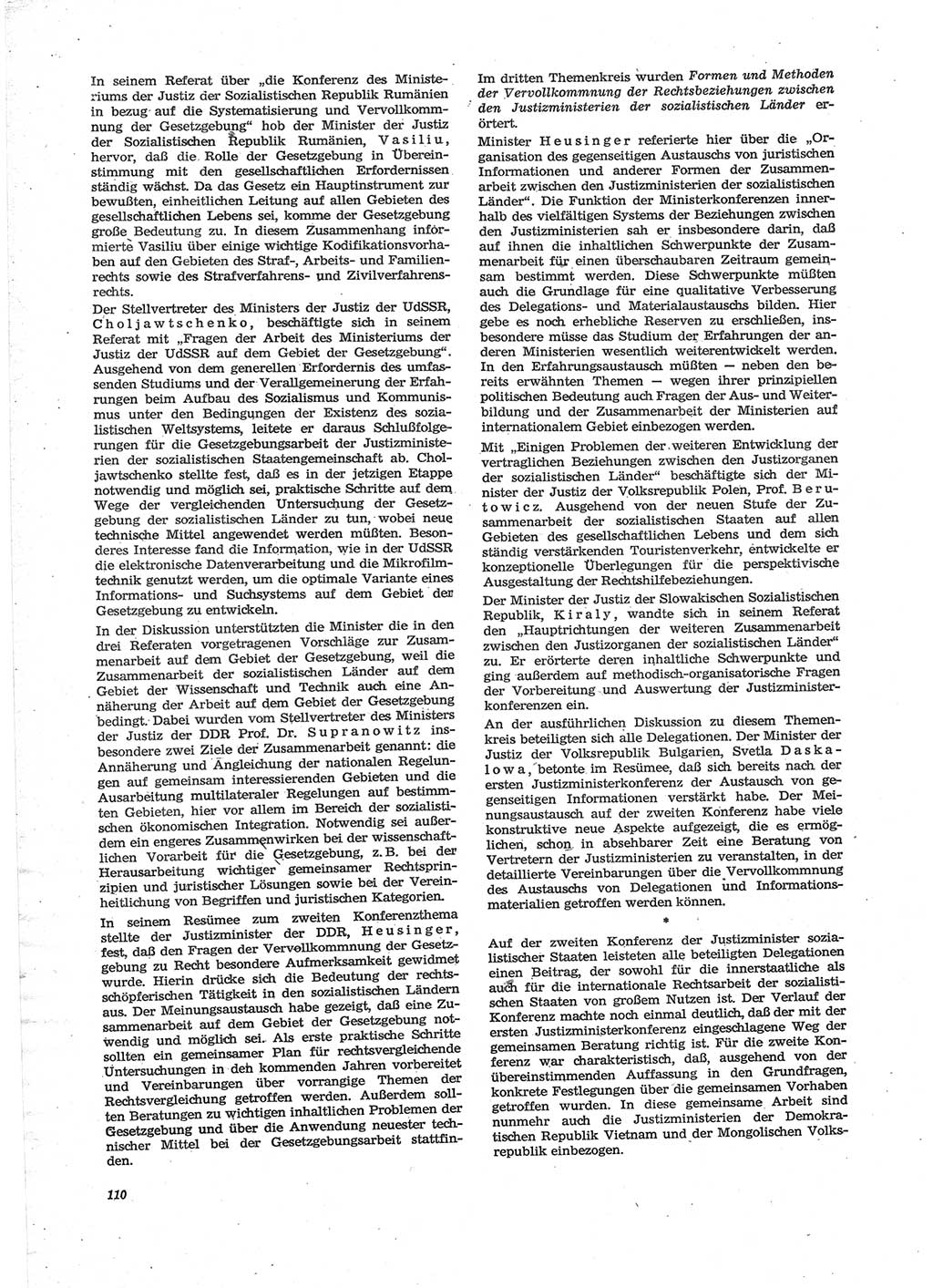 Neue Justiz (NJ), Zeitschrift für Recht und Rechtswissenschaft [Deutsche Demokratische Republik (DDR)], 28. Jahrgang 1974, Seite 110 (NJ DDR 1974, S. 110)
