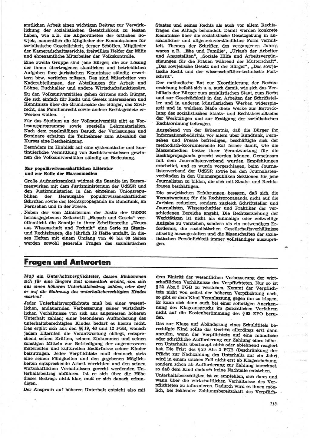 Neue Justiz (NJ), Zeitschrift für Recht und Rechtswissenschaft [Deutsche Demokratische Republik (DDR)], 28. Jahrgang 1974, Seite 113 (NJ DDR 1974, S. 113)