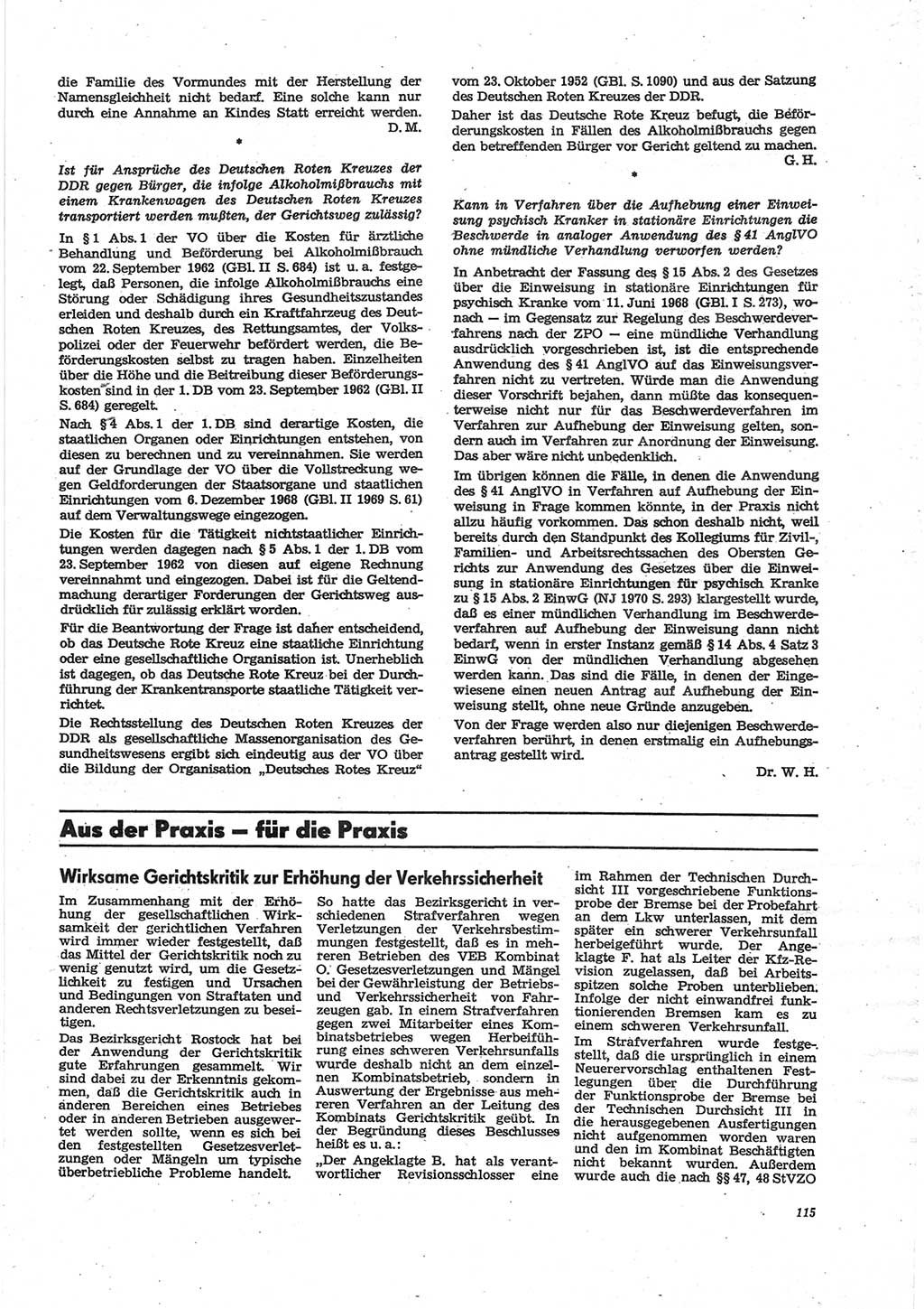 Neue Justiz (NJ), Zeitschrift für Recht und Rechtswissenschaft [Deutsche Demokratische Republik (DDR)], 28. Jahrgang 1974, Seite 115 (NJ DDR 1974, S. 115)