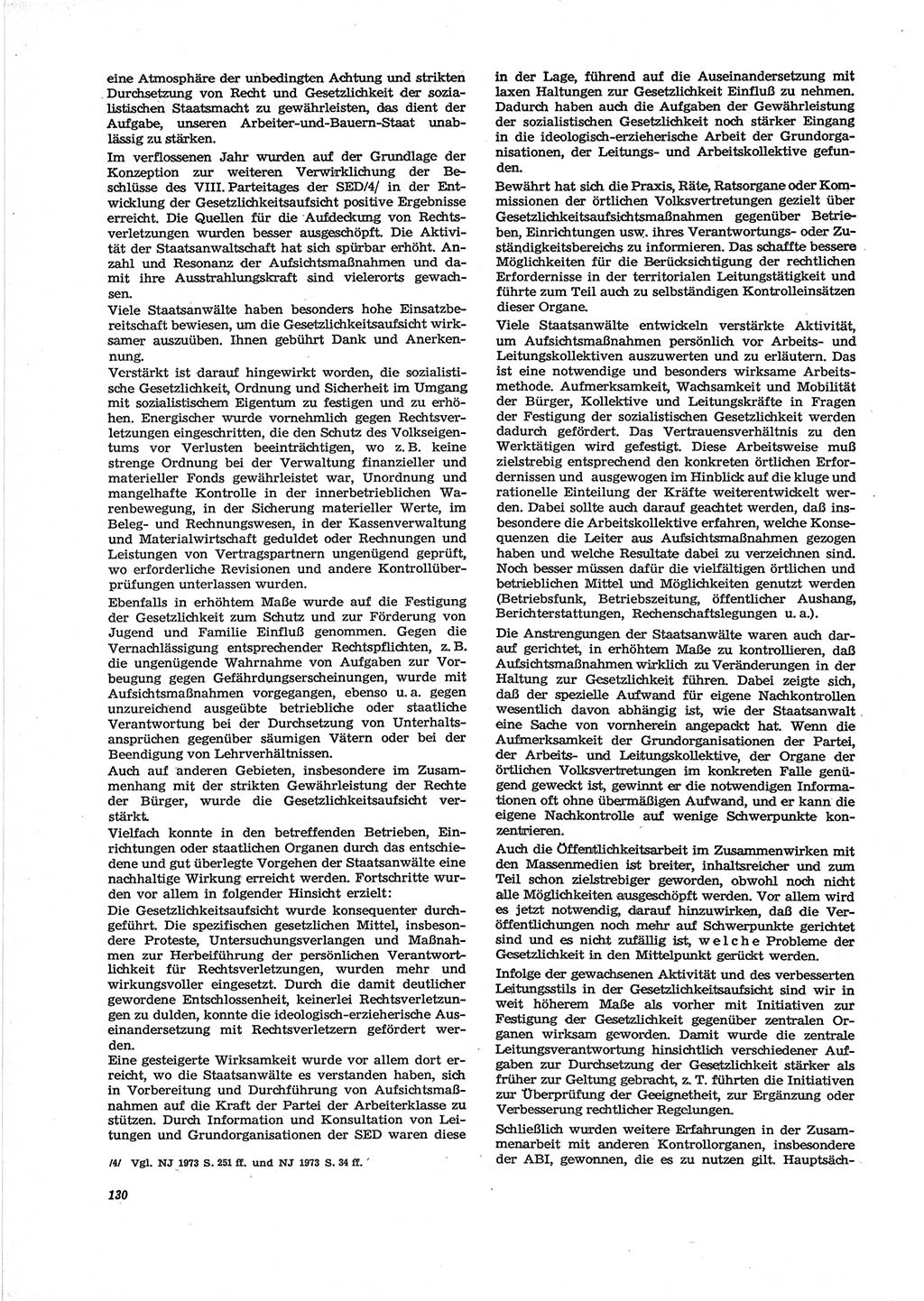 Neue Justiz (NJ), Zeitschrift für Recht und Rechtswissenschaft [Deutsche Demokratische Republik (DDR)], 28. Jahrgang 1974, Seite 130 (NJ DDR 1974, S. 130)