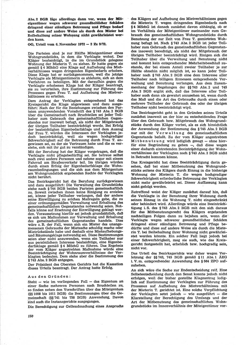 Neue Justiz (NJ), Zeitschrift für Recht und Rechtswissenschaft [Deutsche Demokratische Republik (DDR)], 28. Jahrgang 1974, Seite 150 (NJ DDR 1974, S. 150)