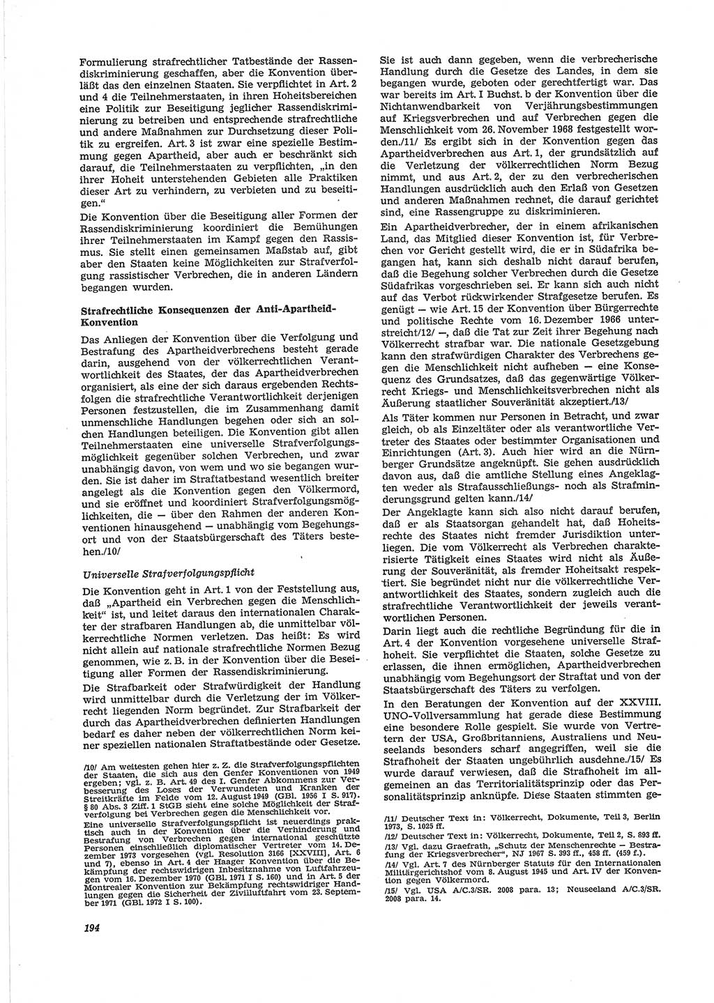 Neue Justiz (NJ), Zeitschrift für Recht und Rechtswissenschaft [Deutsche Demokratische Republik (DDR)], 28. Jahrgang 1974, Seite 194 (NJ DDR 1974, S. 194)