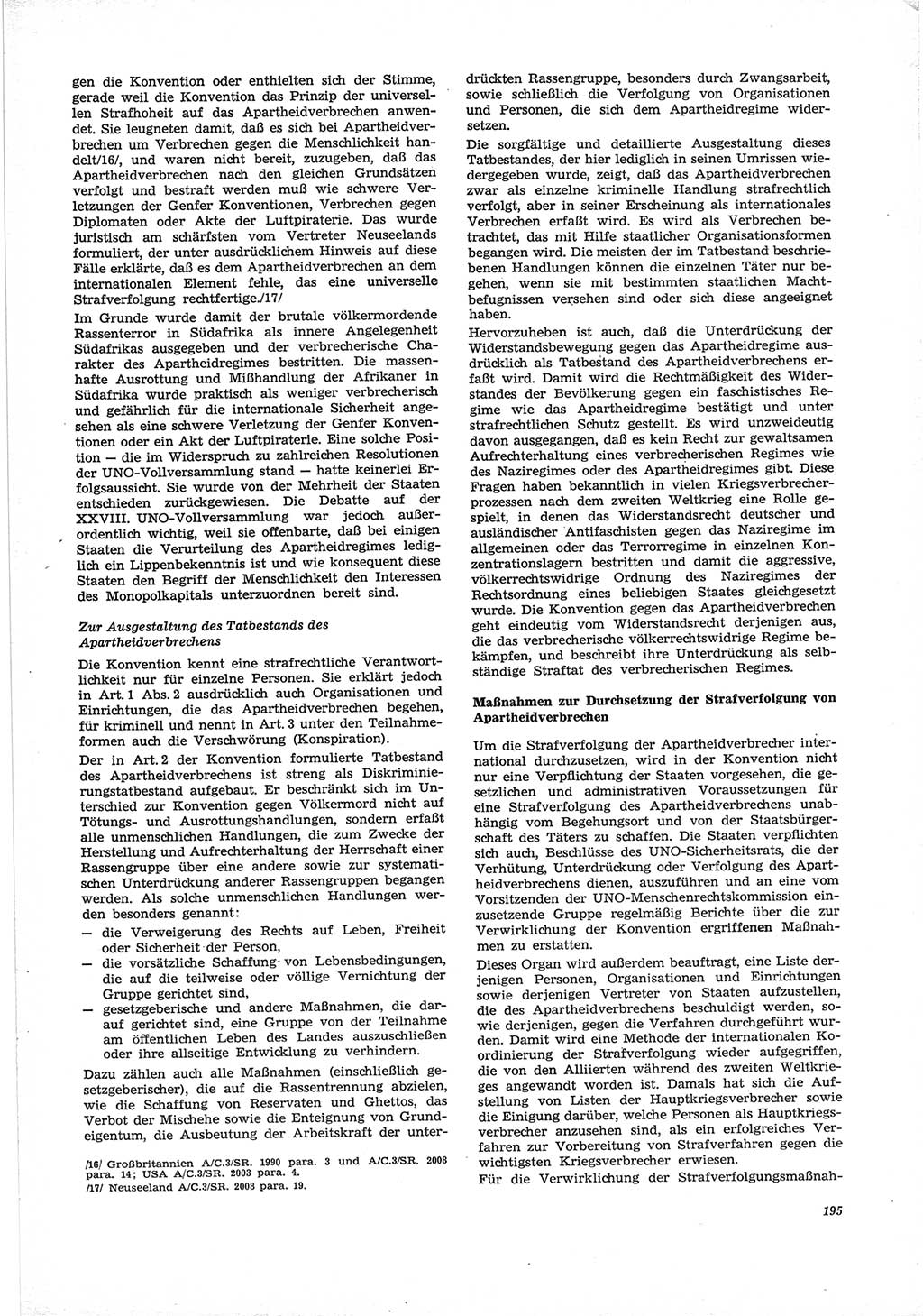 Neue Justiz (NJ), Zeitschrift für Recht und Rechtswissenschaft [Deutsche Demokratische Republik (DDR)], 28. Jahrgang 1974, Seite 195 (NJ DDR 1974, S. 195)