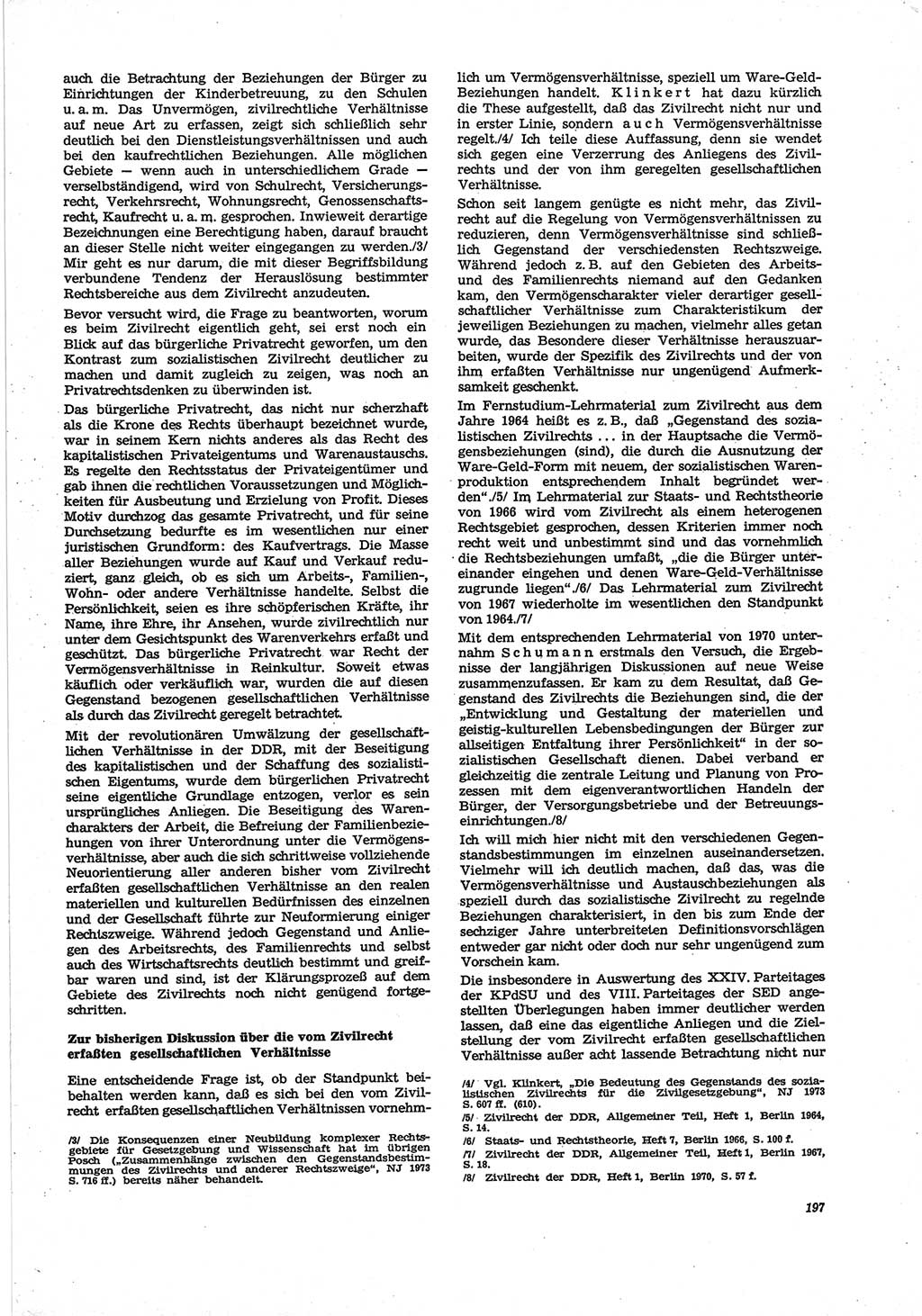 Neue Justiz (NJ), Zeitschrift für Recht und Rechtswissenschaft [Deutsche Demokratische Republik (DDR)], 28. Jahrgang 1974, Seite 197 (NJ DDR 1974, S. 197)