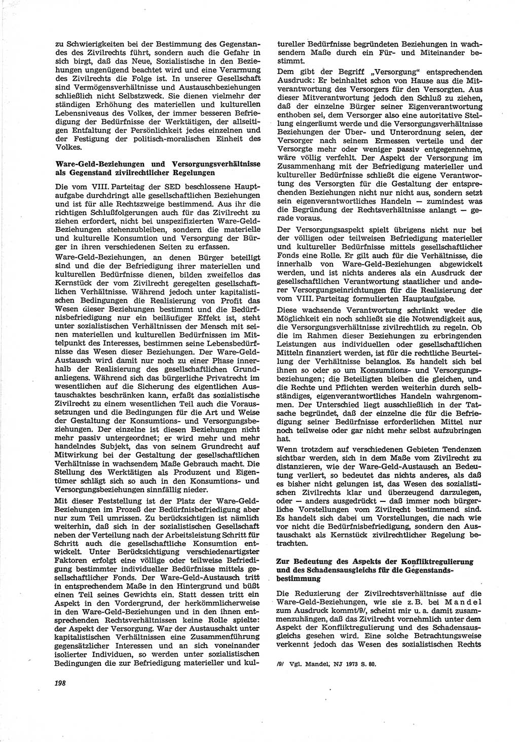 Neue Justiz (NJ), Zeitschrift für Recht und Rechtswissenschaft [Deutsche Demokratische Republik (DDR)], 28. Jahrgang 1974, Seite 198 (NJ DDR 1974, S. 198)