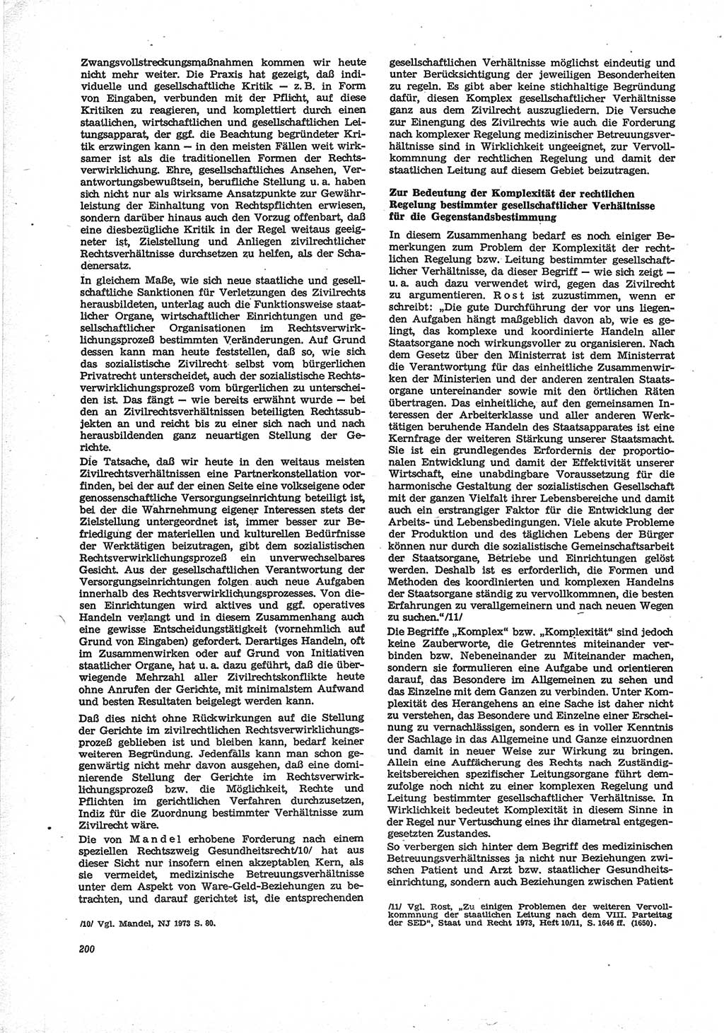 Neue Justiz (NJ), Zeitschrift für Recht und Rechtswissenschaft [Deutsche Demokratische Republik (DDR)], 28. Jahrgang 1974, Seite 200 (NJ DDR 1974, S. 200)