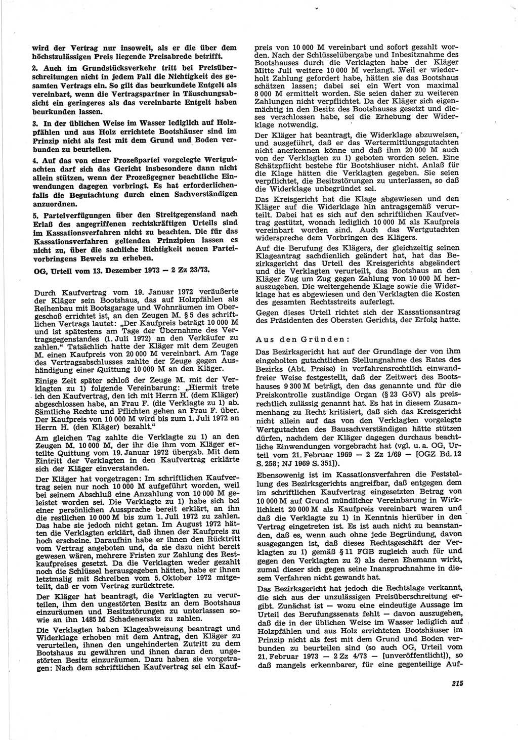 Neue Justiz (NJ), Zeitschrift für Recht und Rechtswissenschaft [Deutsche Demokratische Republik (DDR)], 28. Jahrgang 1974, Seite 215 (NJ DDR 1974, S. 215)