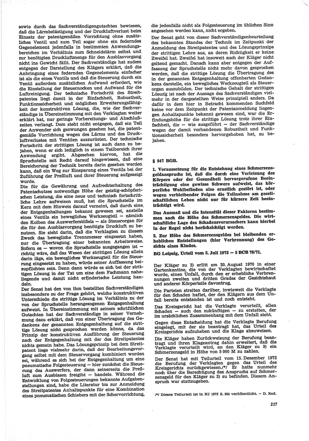 Neue Justiz (NJ), Zeitschrift für Recht und Rechtswissenschaft [Deutsche Demokratische Republik (DDR)], 28. Jahrgang 1974, Seite 217 (NJ DDR 1974, S. 217)