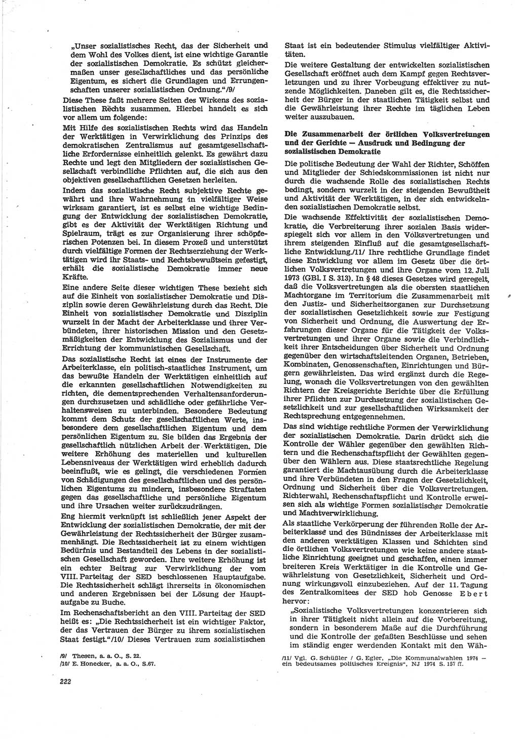 Neue Justiz (NJ), Zeitschrift für Recht und Rechtswissenschaft [Deutsche Demokratische Republik (DDR)], 28. Jahrgang 1974, Seite 222 (NJ DDR 1974, S. 222)