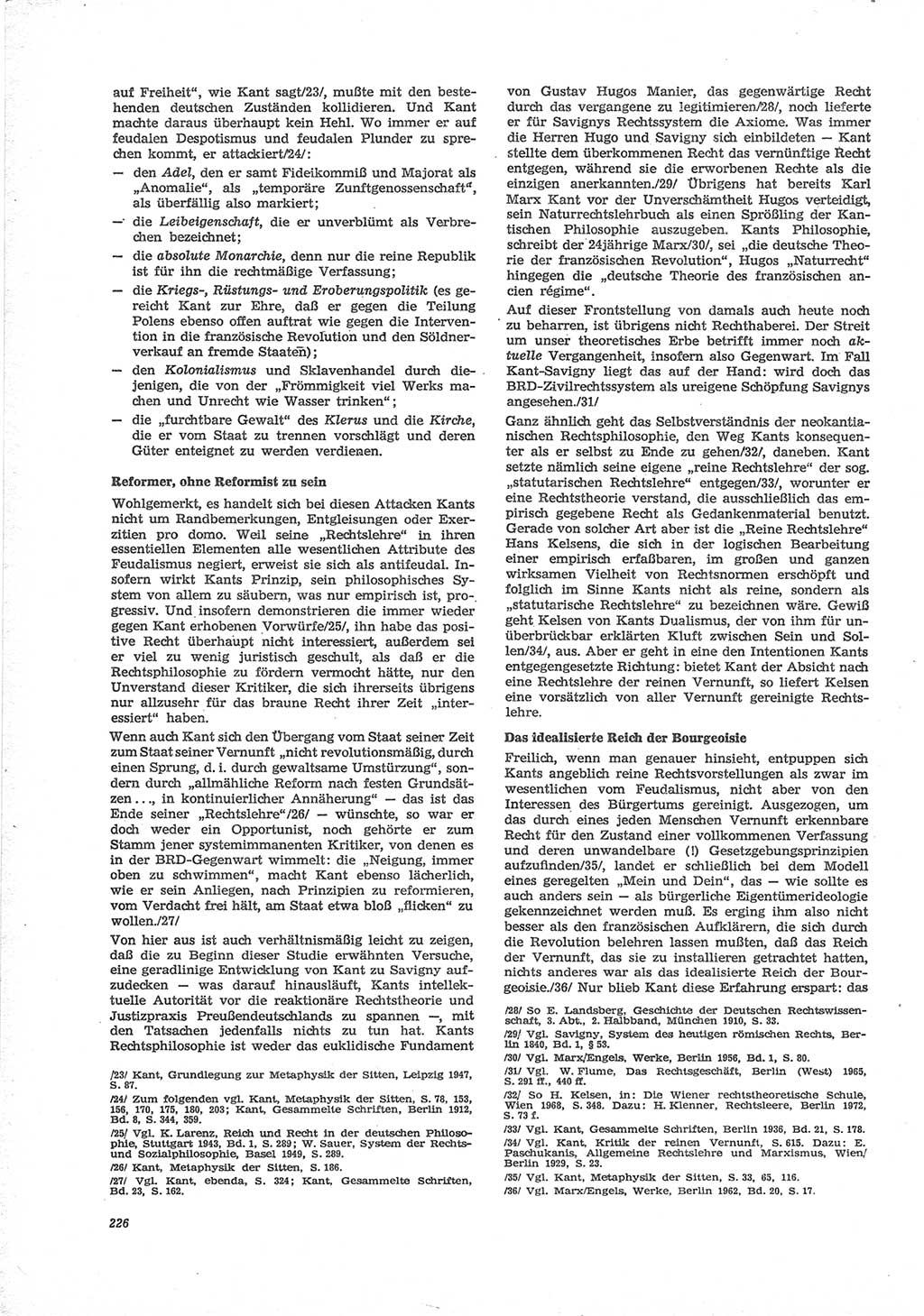 Neue Justiz (NJ), Zeitschrift für Recht und Rechtswissenschaft [Deutsche Demokratische Republik (DDR)], 28. Jahrgang 1974, Seite 226 (NJ DDR 1974, S. 226)