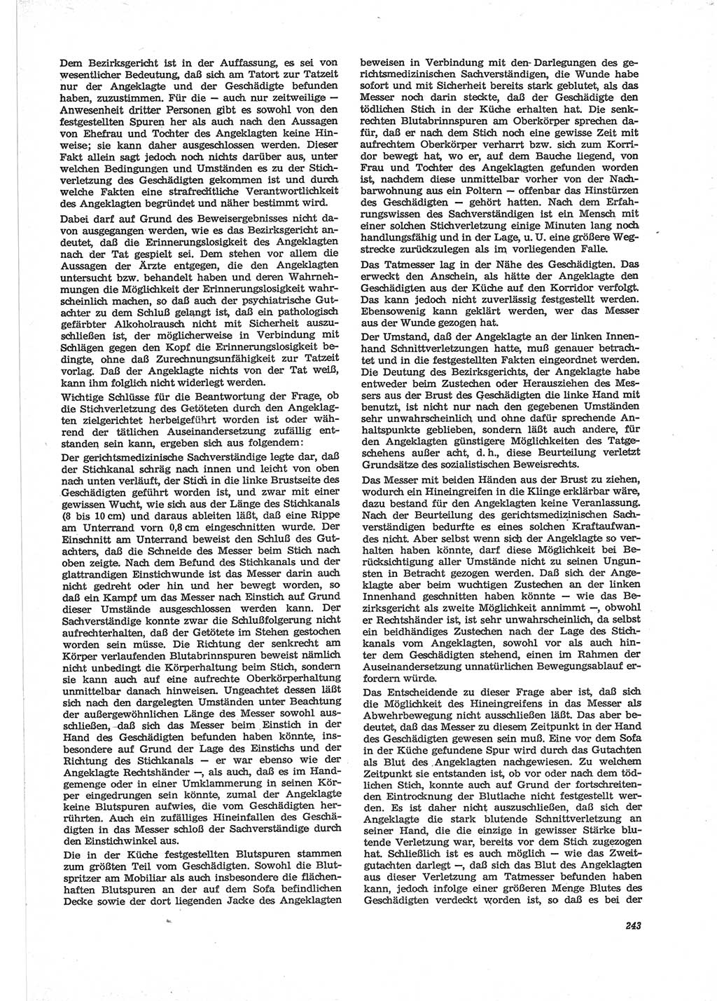 Neue Justiz (NJ), Zeitschrift für Recht und Rechtswissenschaft [Deutsche Demokratische Republik (DDR)], 28. Jahrgang 1974, Seite 243 (NJ DDR 1974, S. 243)