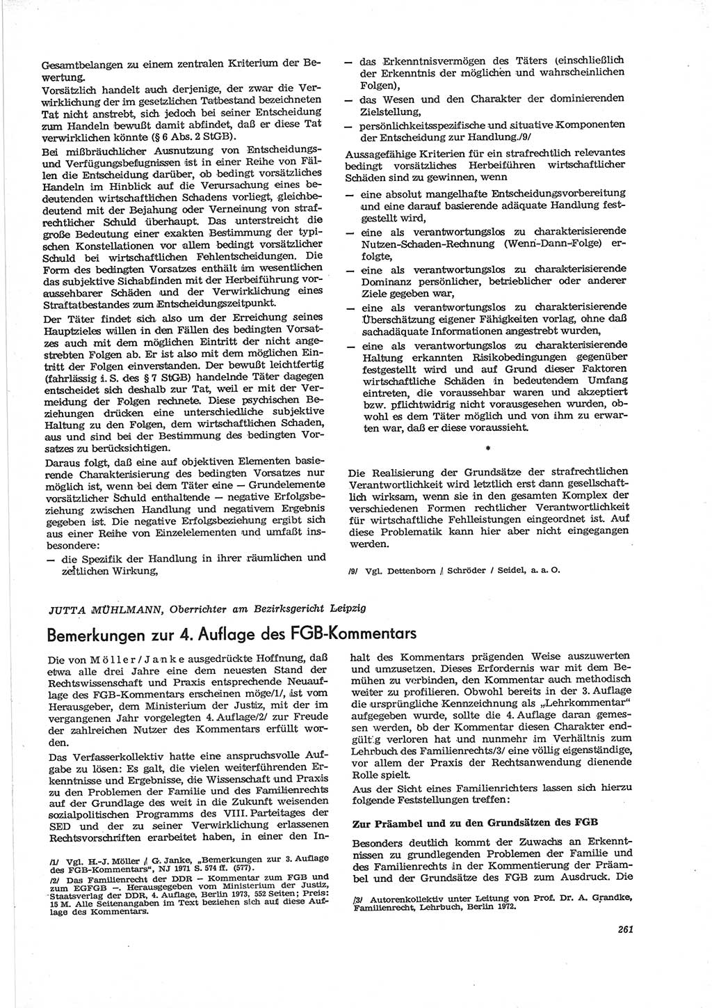 Neue Justiz (NJ), Zeitschrift für Recht und Rechtswissenschaft [Deutsche Demokratische Republik (DDR)], 28. Jahrgang 1974, Seite 261 (NJ DDR 1974, S. 261)