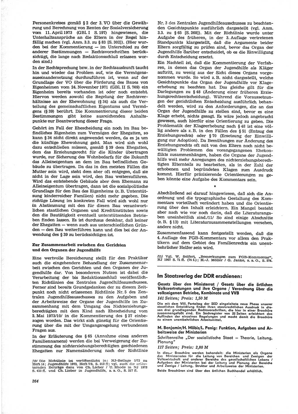 Neue Justiz (NJ), Zeitschrift für Recht und Rechtswissenschaft [Deutsche Demokratische Republik (DDR)], 28. Jahrgang 1974, Seite 264 (NJ DDR 1974, S. 264)