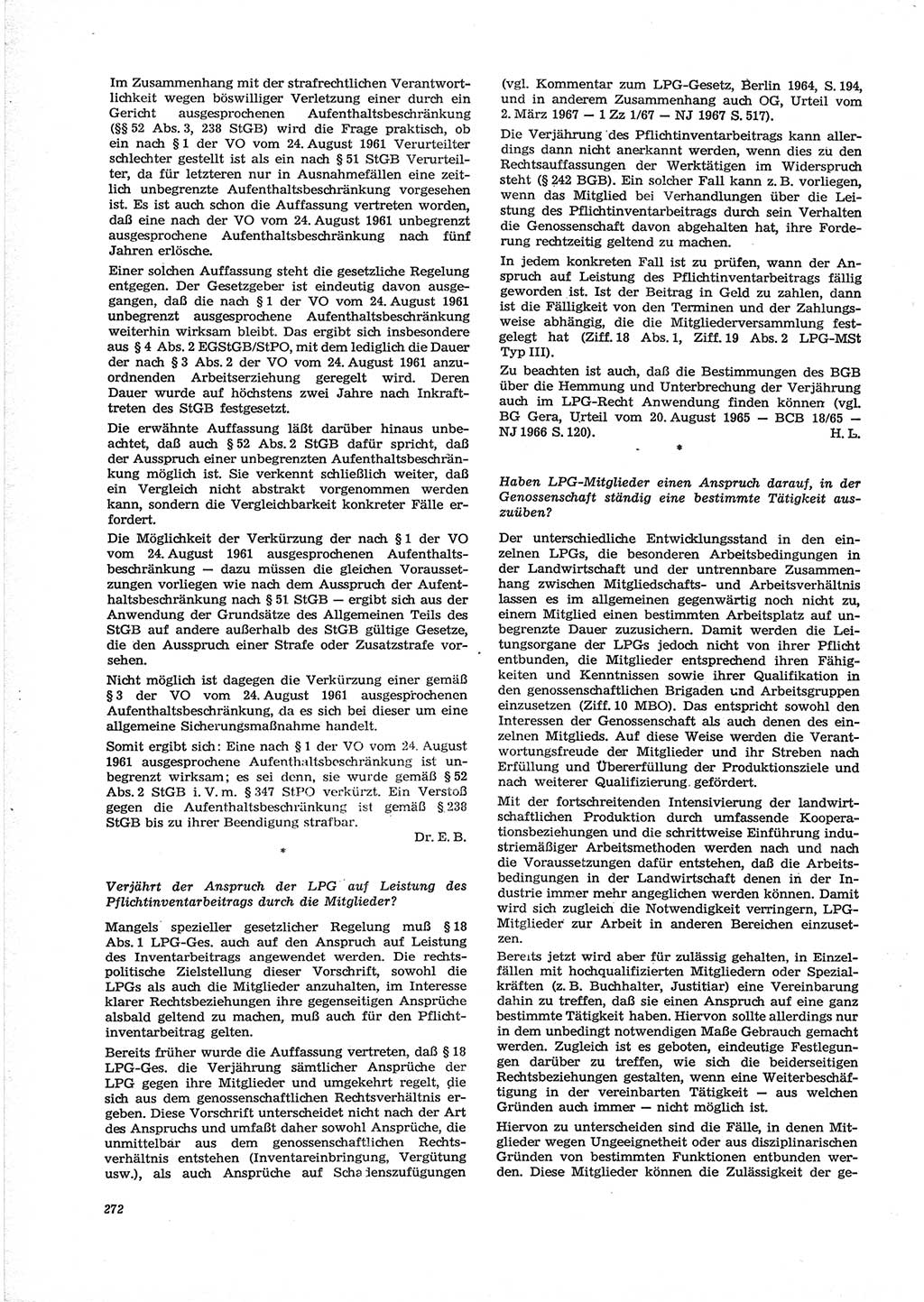 Neue Justiz (NJ), Zeitschrift für Recht und Rechtswissenschaft [Deutsche Demokratische Republik (DDR)], 28. Jahrgang 1974, Seite 272 (NJ DDR 1974, S. 272)
