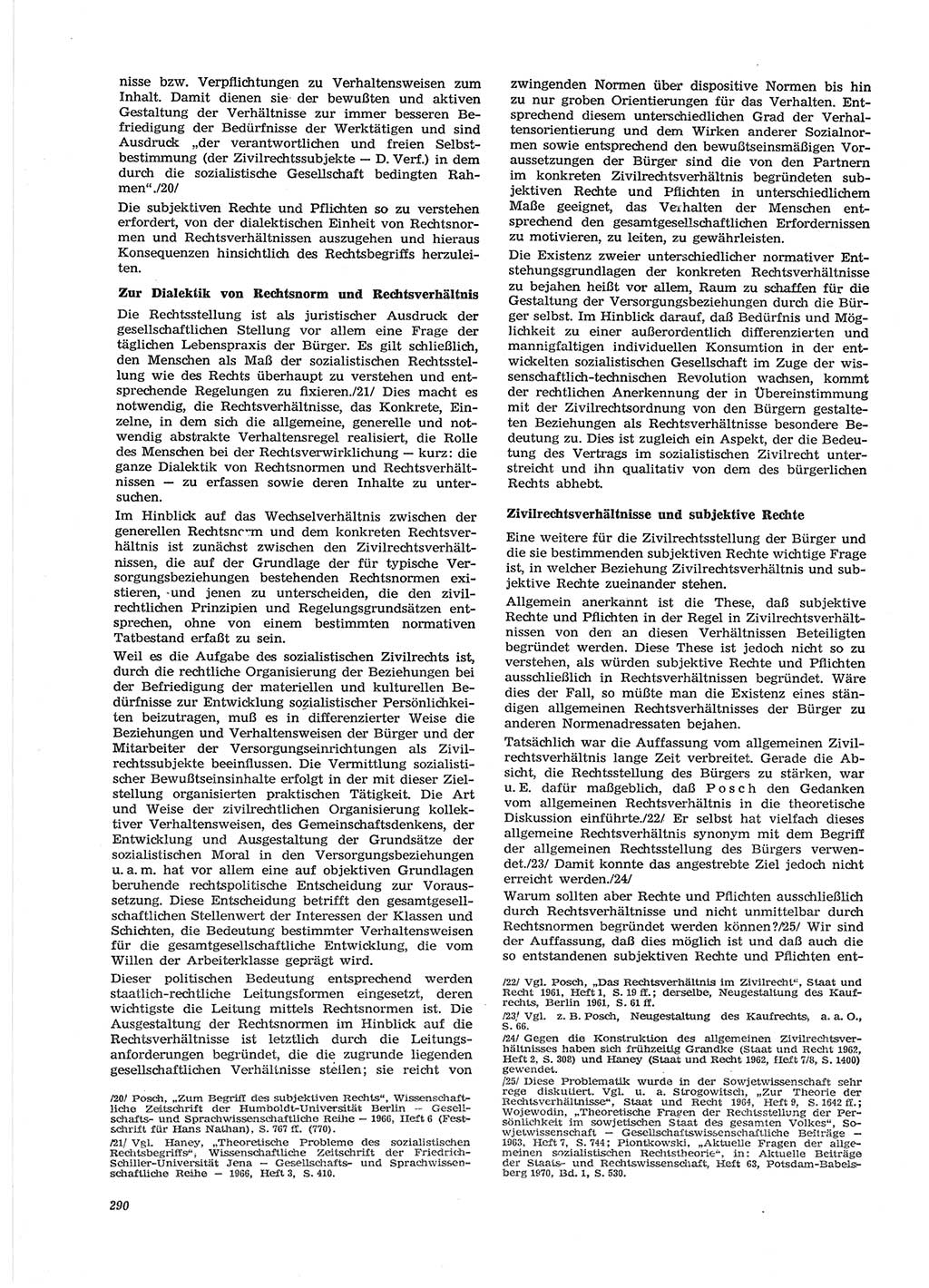 Neue Justiz (NJ), Zeitschrift für Recht und Rechtswissenschaft [Deutsche Demokratische Republik (DDR)], 28. Jahrgang 1974, Seite 290 (NJ DDR 1974, S. 290)