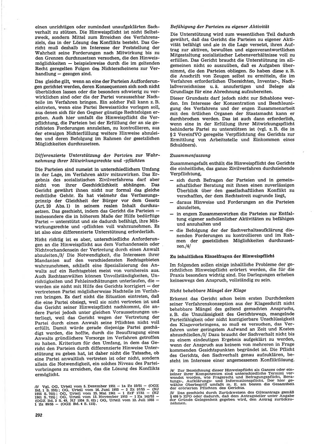 Neue Justiz (NJ), Zeitschrift für Recht und Rechtswissenschaft [Deutsche Demokratische Republik (DDR)], 28. Jahrgang 1974, Seite 292 (NJ DDR 1974, S. 292)