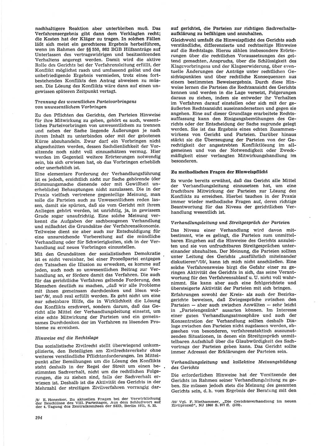 Neue Justiz (NJ), Zeitschrift für Recht und Rechtswissenschaft [Deutsche Demokratische Republik (DDR)], 28. Jahrgang 1974, Seite 294 (NJ DDR 1974, S. 294)