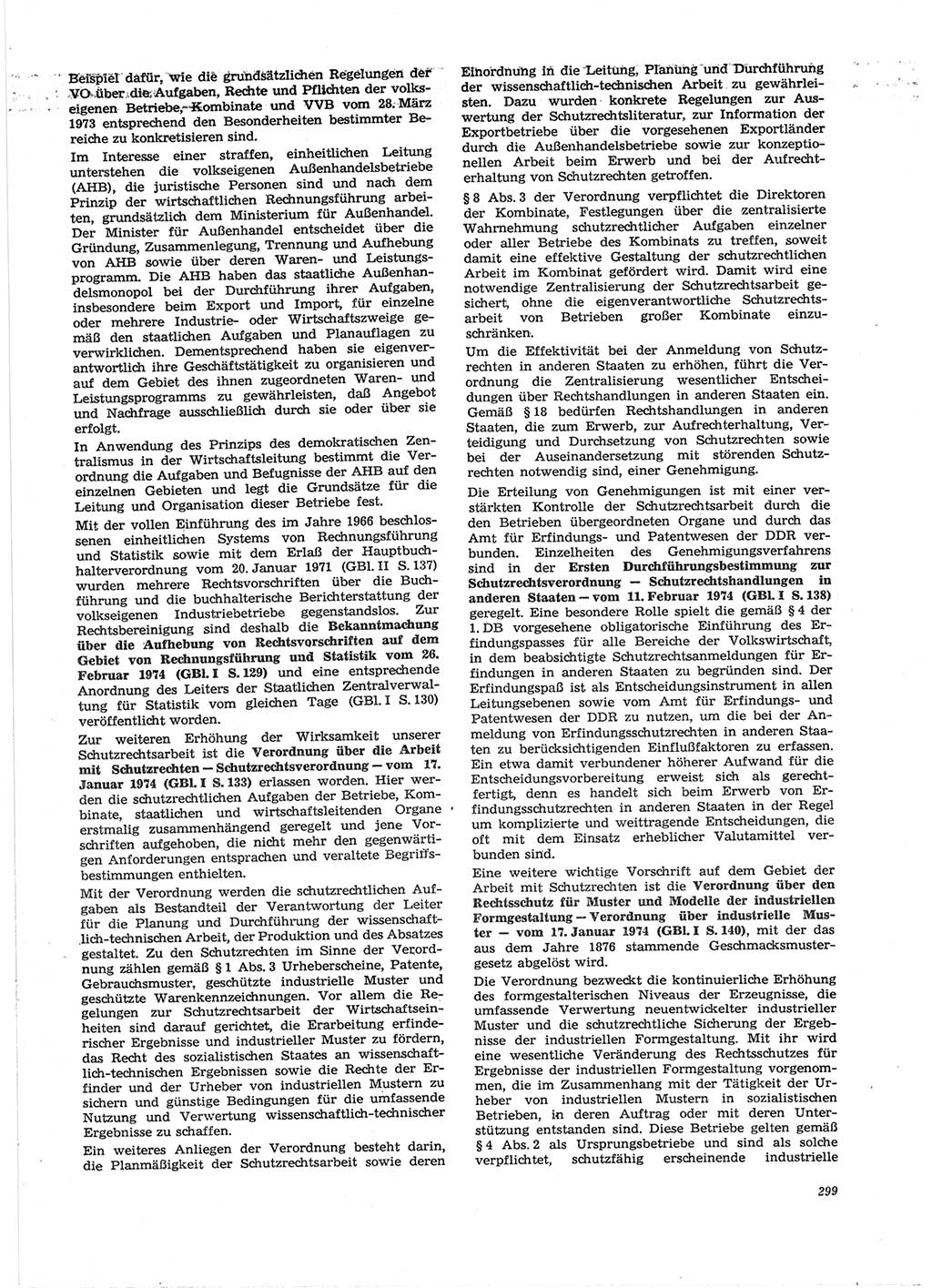 Neue Justiz (NJ), Zeitschrift für Recht und Rechtswissenschaft [Deutsche Demokratische Republik (DDR)], 28. Jahrgang 1974, Seite 299 (NJ DDR 1974, S. 299)