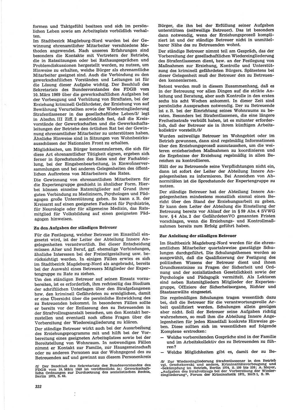 Neue Justiz (NJ), Zeitschrift für Recht und Rechtswissenschaft [Deutsche Demokratische Republik (DDR)], 28. Jahrgang 1974, Seite 322 (NJ DDR 1974, S. 322)