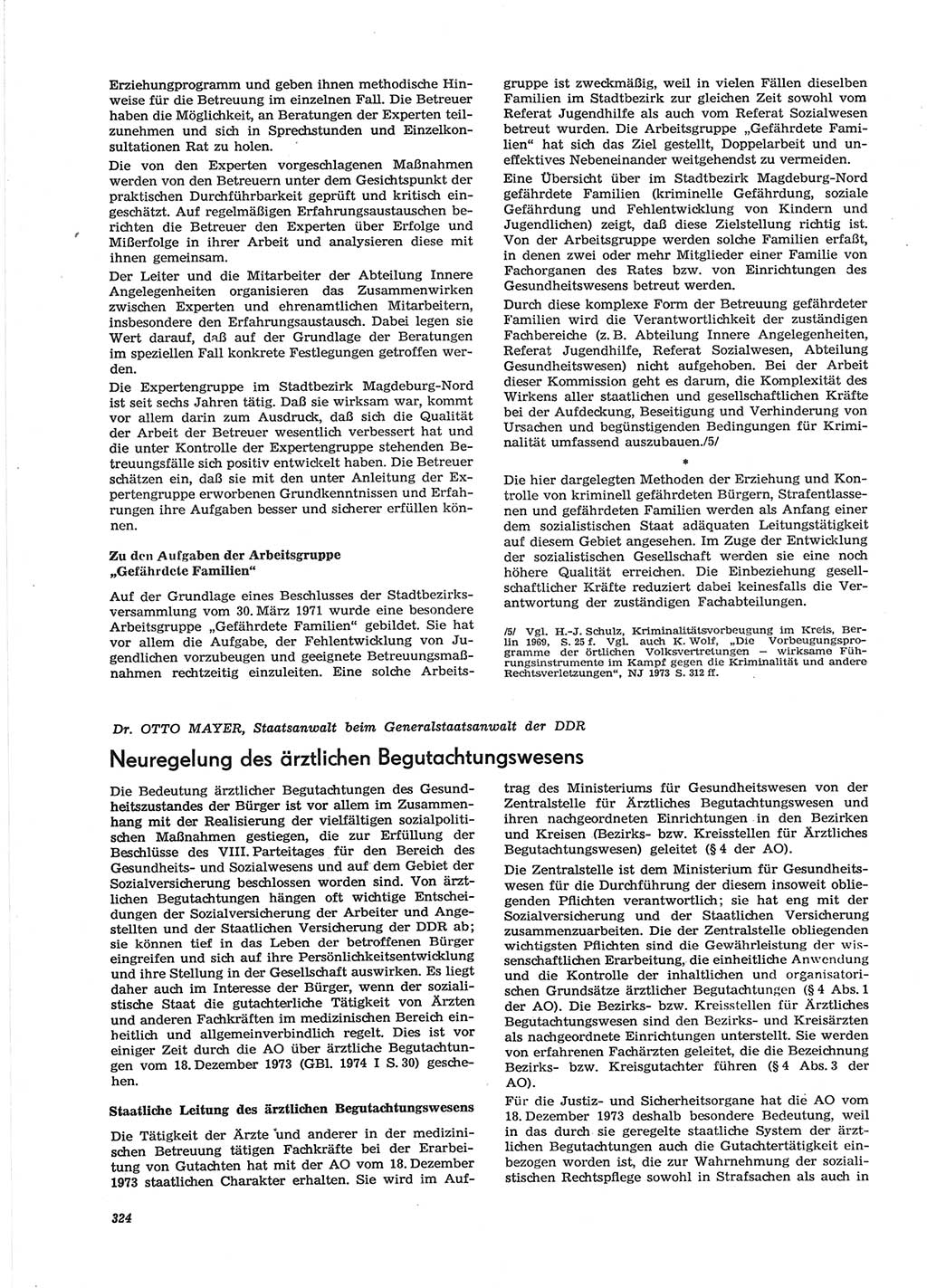 Neue Justiz (NJ), Zeitschrift für Recht und Rechtswissenschaft [Deutsche Demokratische Republik (DDR)], 28. Jahrgang 1974, Seite 324 (NJ DDR 1974, S. 324)