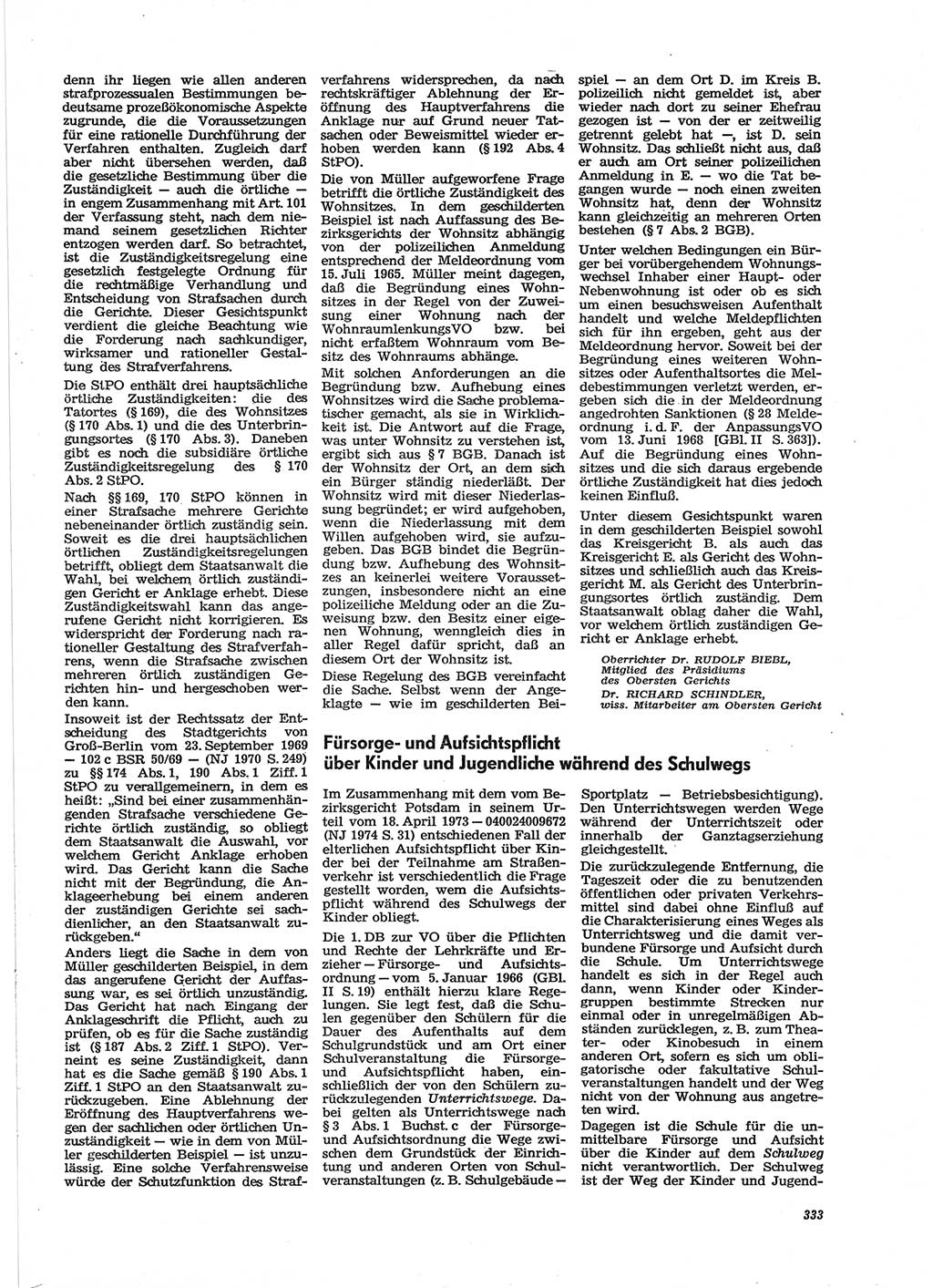 Neue Justiz (NJ), Zeitschrift für Recht und Rechtswissenschaft [Deutsche Demokratische Republik (DDR)], 28. Jahrgang 1974, Seite 333 (NJ DDR 1974, S. 333)