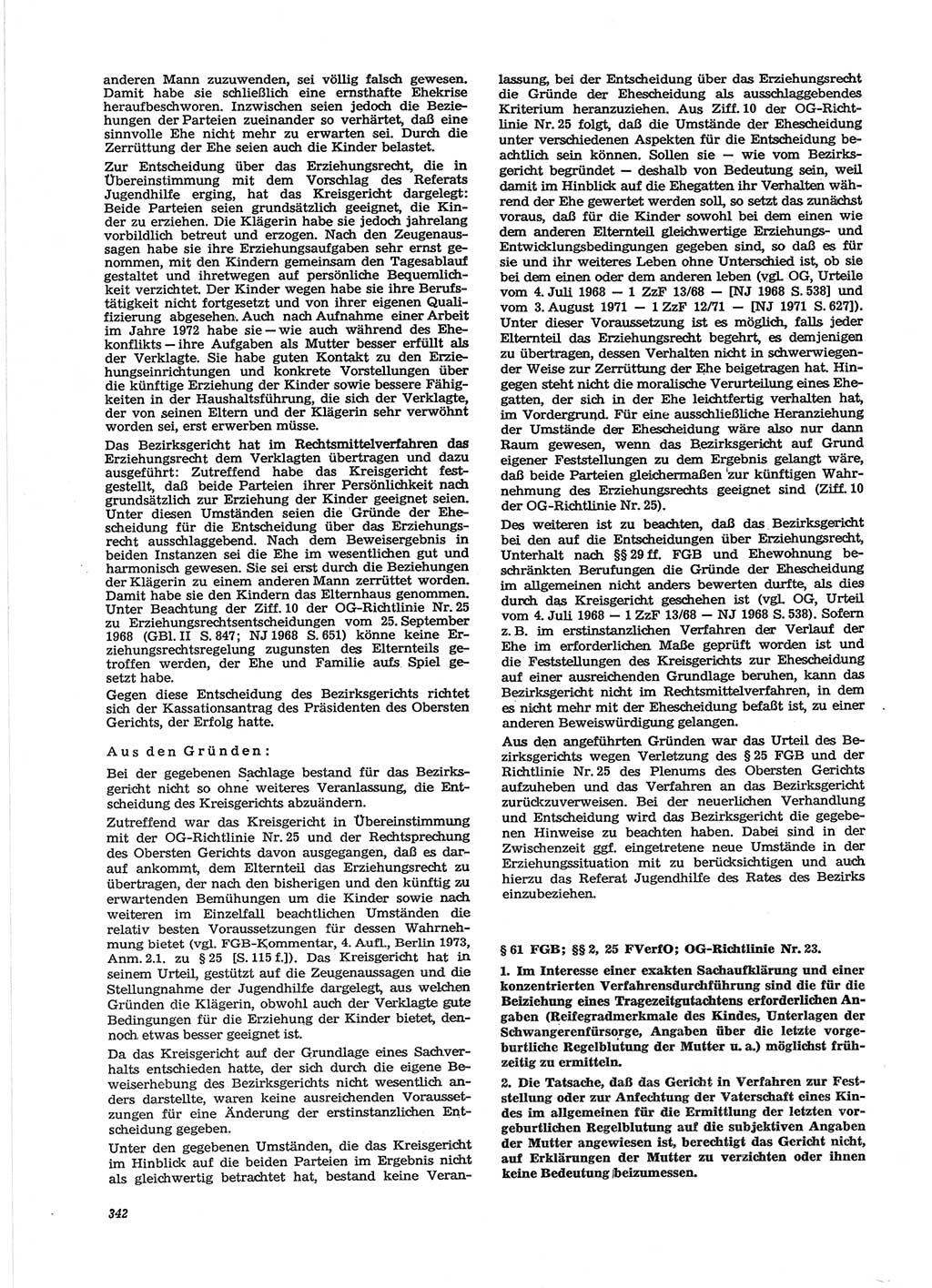 Neue Justiz (NJ), Zeitschrift für Recht und Rechtswissenschaft [Deutsche Demokratische Republik (DDR)], 28. Jahrgang 1974, Seite 342 (NJ DDR 1974, S. 342)