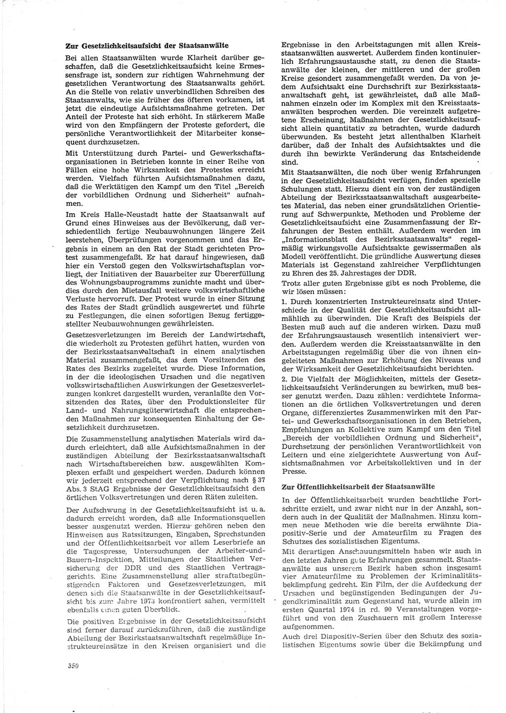 Neue Justiz (NJ), Zeitschrift für Recht und Rechtswissenschaft [Deutsche Demokratische Republik (DDR)], 28. Jahrgang 1974, Seite 350 (NJ DDR 1974, S. 350)