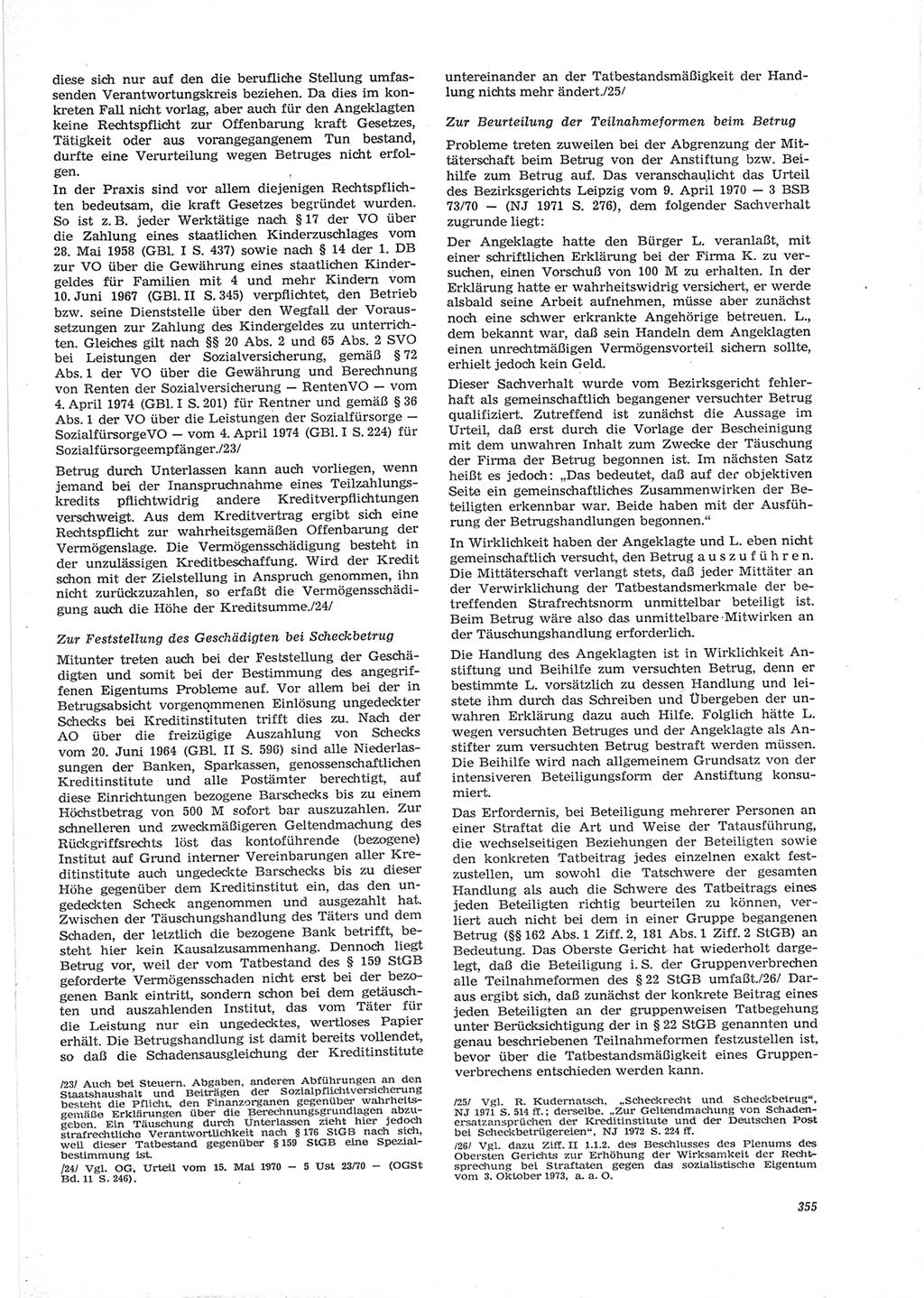 Neue Justiz (NJ), Zeitschrift für Recht und Rechtswissenschaft [Deutsche Demokratische Republik (DDR)], 28. Jahrgang 1974, Seite 355 (NJ DDR 1974, S. 355)