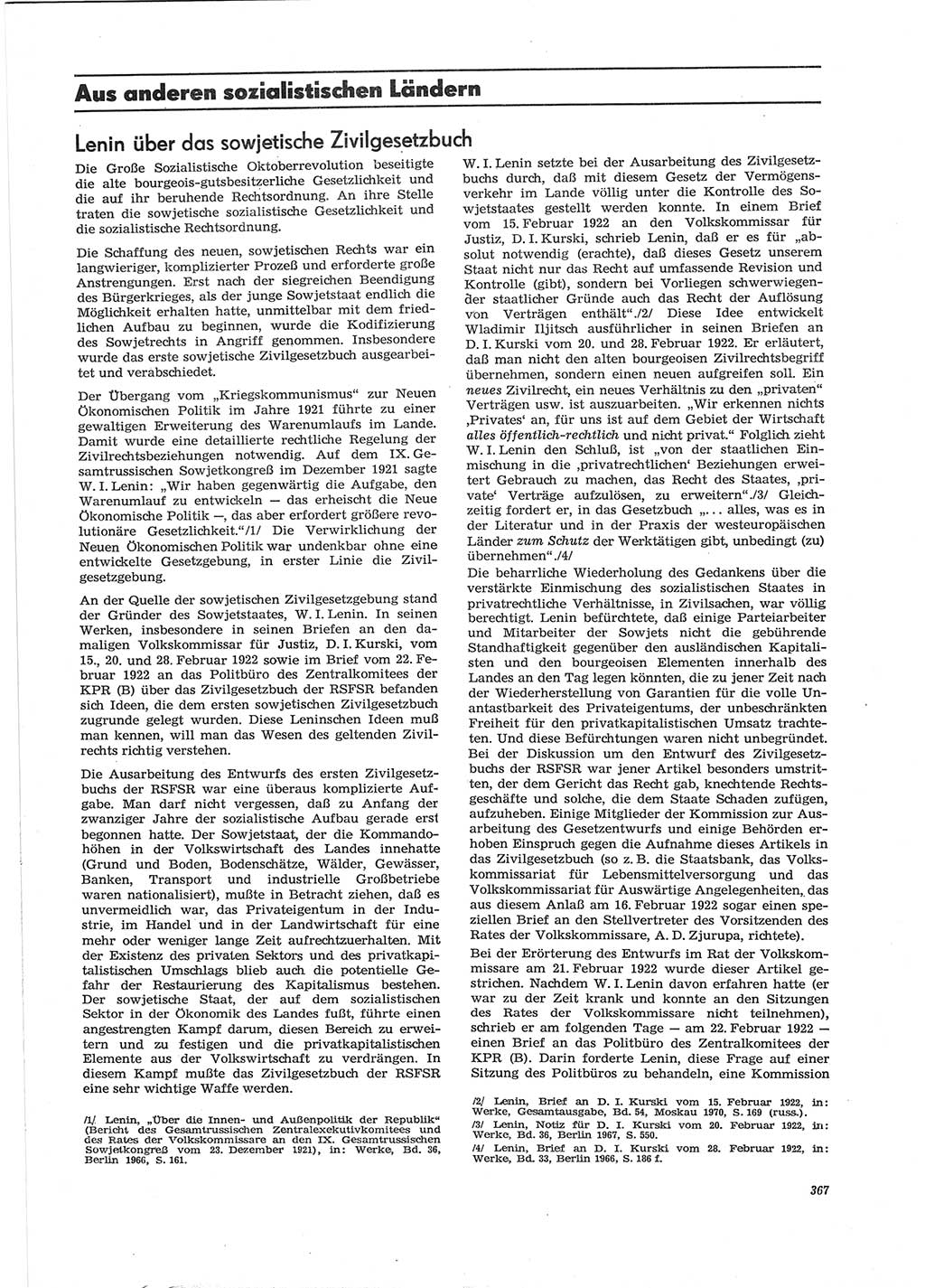 Neue Justiz (NJ), Zeitschrift für Recht und Rechtswissenschaft [Deutsche Demokratische Republik (DDR)], 28. Jahrgang 1974, Seite 367 (NJ DDR 1974, S. 367)