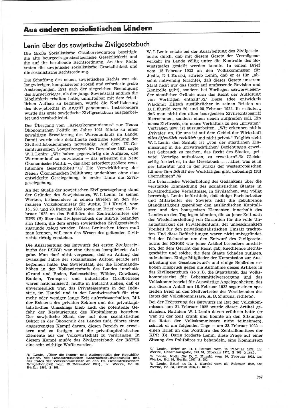 Neue Justiz (NJ), Zeitschrift für Recht und Rechtswissenschaft [Deutsche Demokratische Republik (DDR)], 28. Jahrgang 1974, Seite 367 (NJ DDR 1974, S. 367)