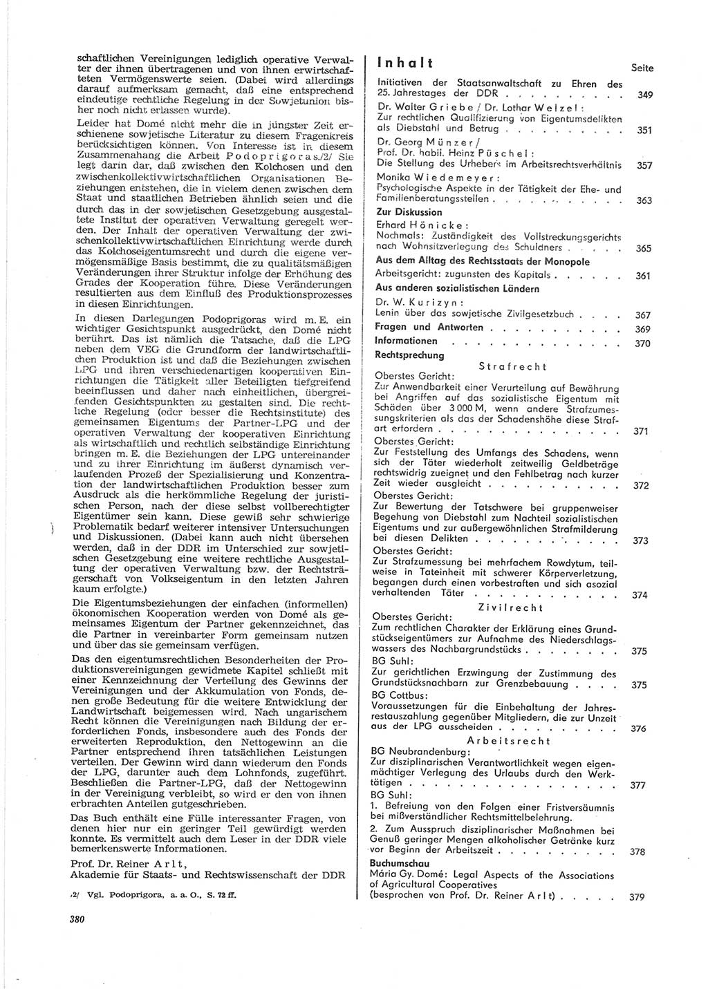 Neue Justiz (NJ), Zeitschrift für Recht und Rechtswissenschaft [Deutsche Demokratische Republik (DDR)], 28. Jahrgang 1974, Seite 380 (NJ DDR 1974, S. 380)