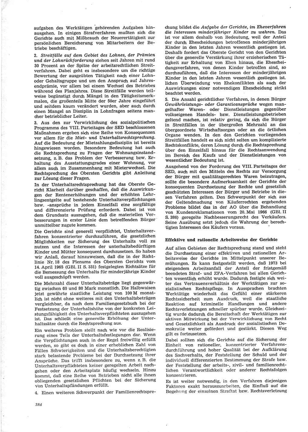 Neue Justiz (NJ), Zeitschrift für Recht und Rechtswissenschaft [Deutsche Demokratische Republik (DDR)], 28. Jahrgang 1974, Seite 384 (NJ DDR 1974, S. 384)