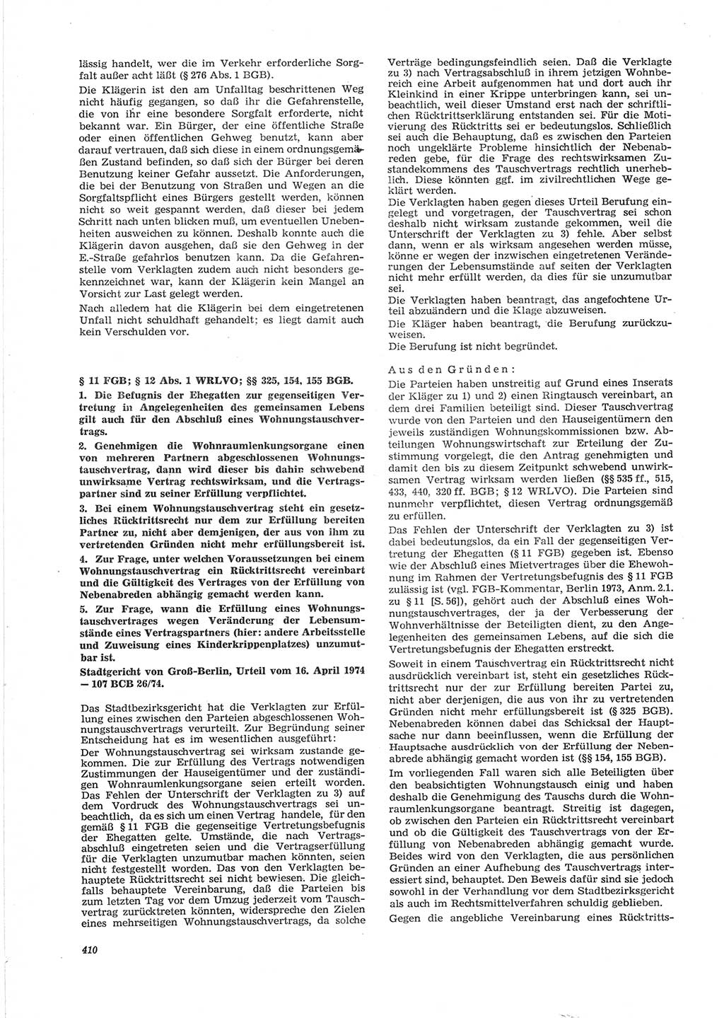 Neue Justiz (NJ), Zeitschrift für Recht und Rechtswissenschaft [Deutsche Demokratische Republik (DDR)], 28. Jahrgang 1974, Seite 410 (NJ DDR 1974, S. 410)