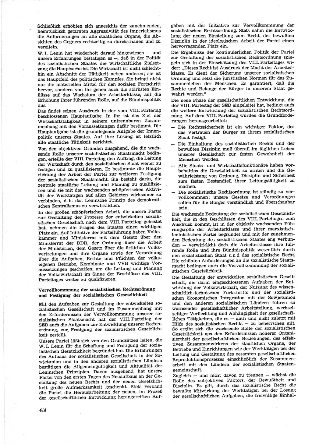 Neue Justiz (NJ), Zeitschrift für Recht und Rechtswissenschaft [Deutsche Demokratische Republik (DDR)], 28. Jahrgang 1974, Seite 414 (NJ DDR 1974, S. 414)