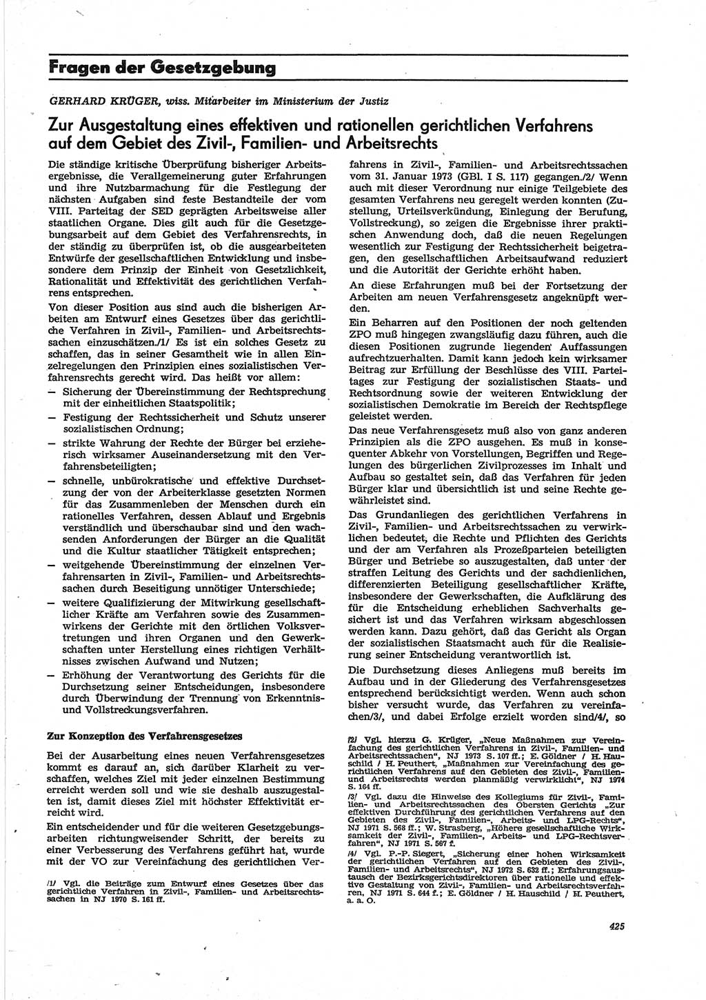 Neue Justiz (NJ), Zeitschrift für Recht und Rechtswissenschaft [Deutsche Demokratische Republik (DDR)], 28. Jahrgang 1974, Seite 425 (NJ DDR 1974, S. 425)
