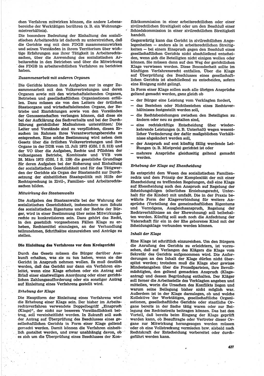 Neue Justiz (NJ), Zeitschrift für Recht und Rechtswissenschaft [Deutsche Demokratische Republik (DDR)], 28. Jahrgang 1974, Seite 427 (NJ DDR 1974, S. 427)