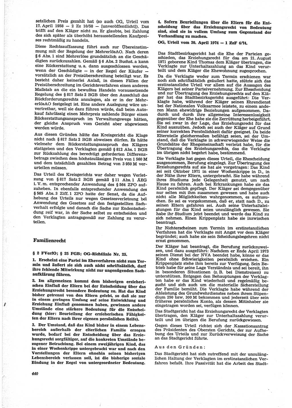 Neue Justiz (NJ), Zeitschrift für Recht und Rechtswissenschaft [Deutsche Demokratische Republik (DDR)], 28. Jahrgang 1974, Seite 440 (NJ DDR 1974, S. 440)