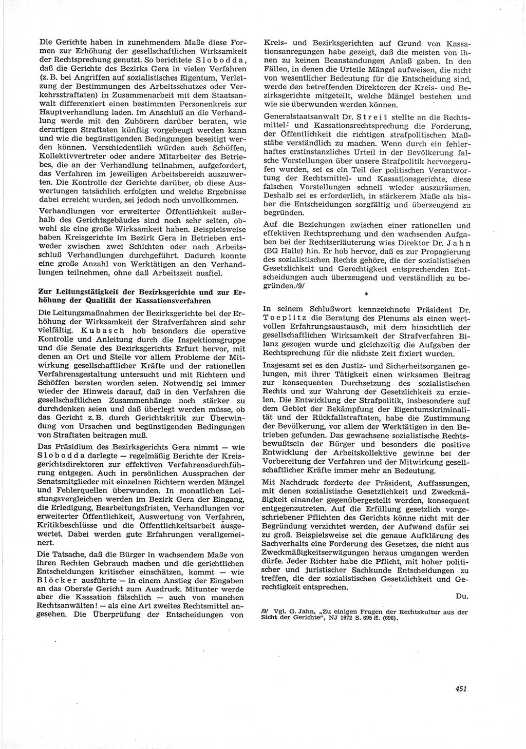 Neue Justiz (NJ), Zeitschrift für Recht und Rechtswissenschaft [Deutsche Demokratische Republik (DDR)], 28. Jahrgang 1974, Seite 451 (NJ DDR 1974, S. 451)