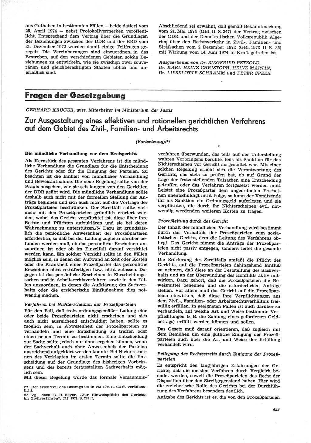 Neue Justiz (NJ), Zeitschrift für Recht und Rechtswissenschaft [Deutsche Demokratische Republik (DDR)], 28. Jahrgang 1974, Seite 459 (NJ DDR 1974, S. 459)